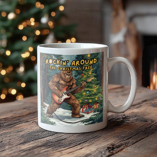 Sasquatch Gitaar Kerstliedjes Rondom de Kerstboom Koffiemok