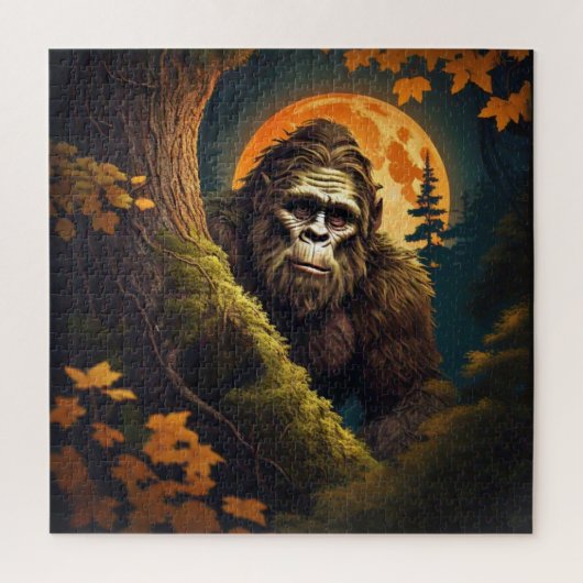Sasquatch gluurt legpuzzel (Verticaal)