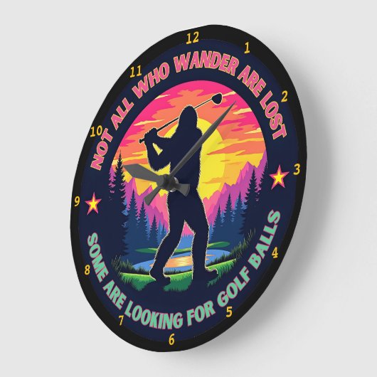 Sasquatch Golf Funny Wall Grote Klok (Hoek)