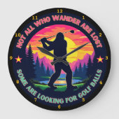 Sasquatch Golf Funny Wall Grote Klok (Voorkant)