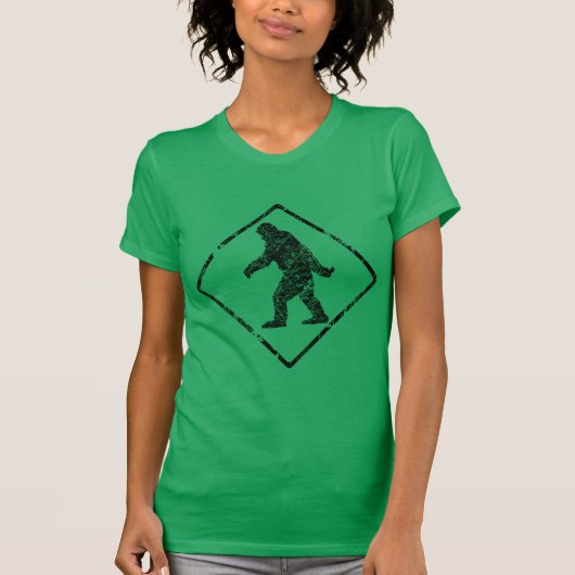 Sasquatch Gone Squatchin Grunge Man Crossing Sign T-shirt (Voorkant)
