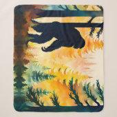 Sasquatch Herfst Landschap Sunset Fleece Deken (Voorkant)