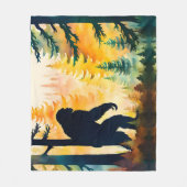 Sasquatch Herfst Landschap Sunset Fleece Deken (Voorkant)