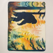 Sasquatch Herfst Landschap Sunset Fleece Deken (Voorkant)