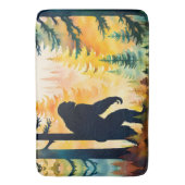 Sasquatch Herfst Landschap Sunset Fleece Deken Badmat (Voorkant Verticaal)