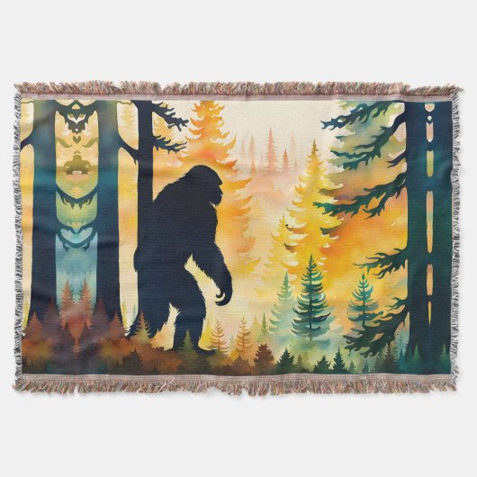 Sasquatch herfstlandschap zonsondergang deken (Voorkant)