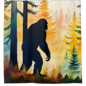 Sasquatch herfstlandschap zonsondergang douchegordijn (Voorkant)