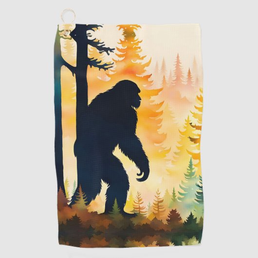 Sasquatch herfstlandschap zonsondergang golfhanddoek (Voorkant)