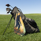 Sasquatch herfstlandschap zonsondergang golfhanddoek (Groen)