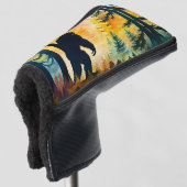Sasquatch herfstlandschap zonsondergang golfheadcover (3/4 voorkant)