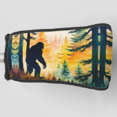 Sasquatch herfstlandschap zonsondergang golfheadcover (Voorkant)