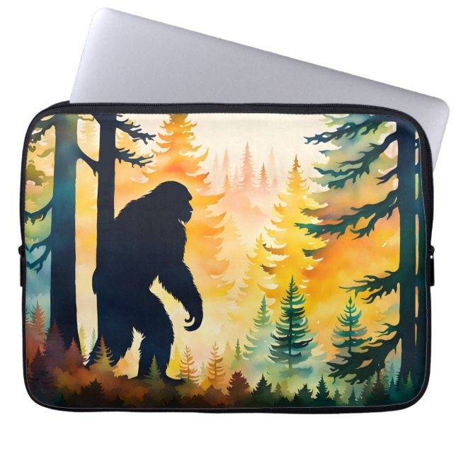 Sasquatch herfstlandschap zonsondergang laptop sleeve (Voorkant)