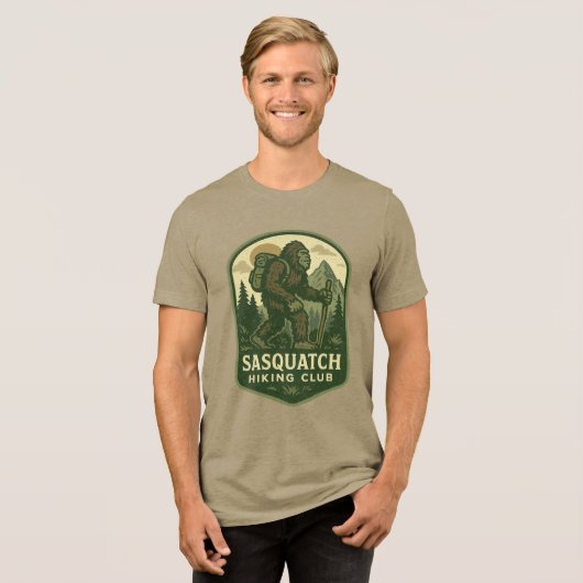 Sasquatch Hiking Club Tri-Blend Shirt (Voorkant volledig)
