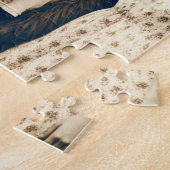 Sasquatch Hippie Sepia met twee vrouwen Legpuzzel (Zijkant)