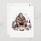 Sasquatch Holding Bloemen Briefkaart (Voorkant / Achterkant)
