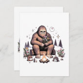 Sasquatch Holding Bloemen RSVP Kaartje (Voorkant / Achterkant)