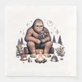 Sasquatch Holding Bloemen Servet (Voorkant)