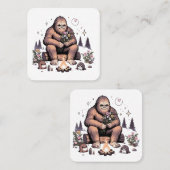 Sasquatch Holding Bloemen Vierkante Visitekaartje (Voorkant / Achterkant)