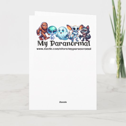 Sasquatch  Humor and Pun Personalized Christmas Kaart (Achterkant)