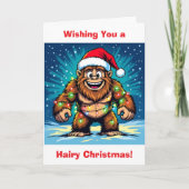 Sasquatch Humor and Pun Personalized Christmas Kaart (Voorkant)