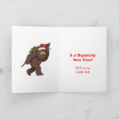 Sasquatch Humor and Pun Personalized Christmas Kaart (Binnen)