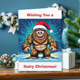 Sasquatch  Humor and Pun Personalized Christmas Kaart