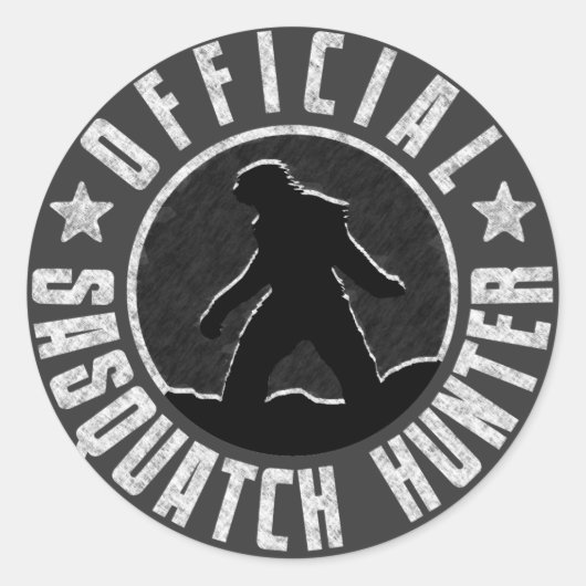 Sasquatch HUNTER Cirkel logo Ronde Sticker (Voorkant)