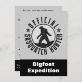 Sasquatch Hunter Funny Invitation to find Bigfoot Kaart (Voorkant / Achterkant)