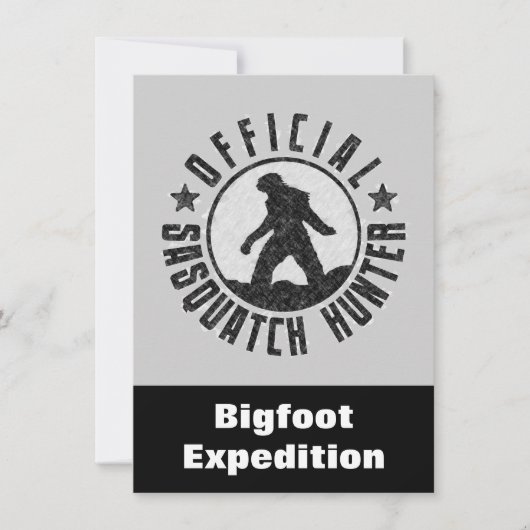Sasquatch Hunter Funny Invitation to find Bigfoot Kaart (Voorkant)