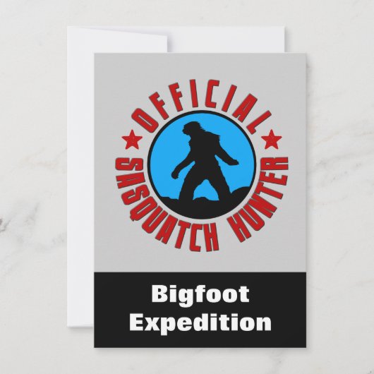 Sasquatch Hunter Funny Invitation to find Bigfoot Kaart (Voorkant)