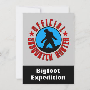 Sasquatch Hunter Funny Invitation to find Bigfoot Kaart