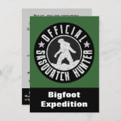 Sasquatch Hunter Funny Invitation to find Bigfoot Kaart (Voorkant / Achterkant)