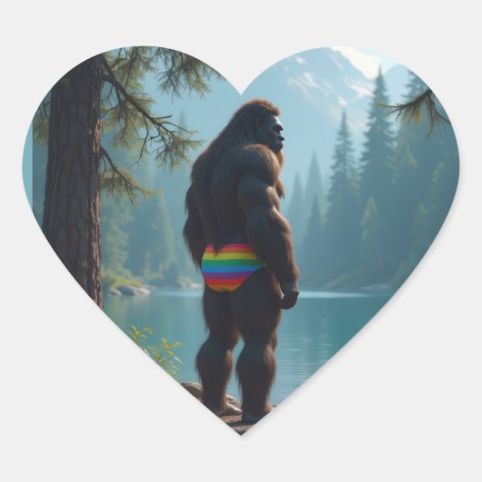 Sasquatch in bloei hart sticker (Voorkant)