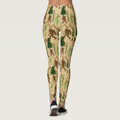 Sasquatch in Bosbomen Bigfoot Patroon Leggings (Achterkant)