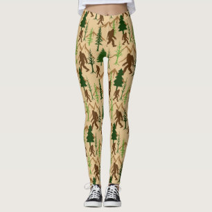 Sasquatch in Bosbomen Bigfoot Patroon Leggings