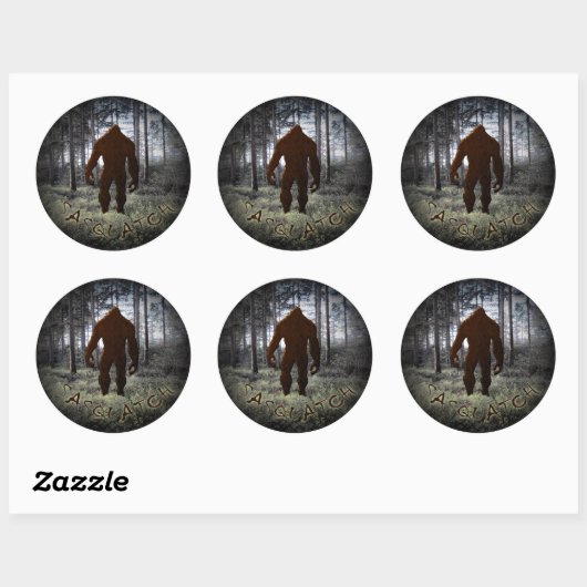 SASQUATCH IN BOSSEN RONDE STICKER (Vel)