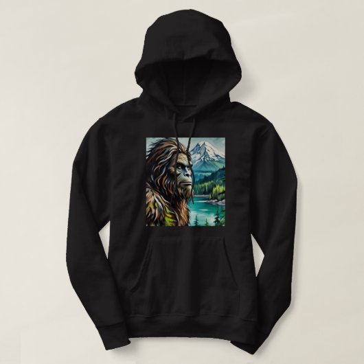 Sasquatch in de bergen hoodie (Design voorkant)