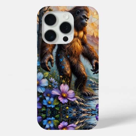 Sasquatch in de vallei van Floral Mountain Case-Mate iPhone Case (Achterkant)