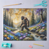 Sasquatch in de vallei van Floral Mountain Tissuepapier (Craft)