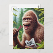 Sasquatch in een mossy bos briefkaart (Voorkant / Achterkant)