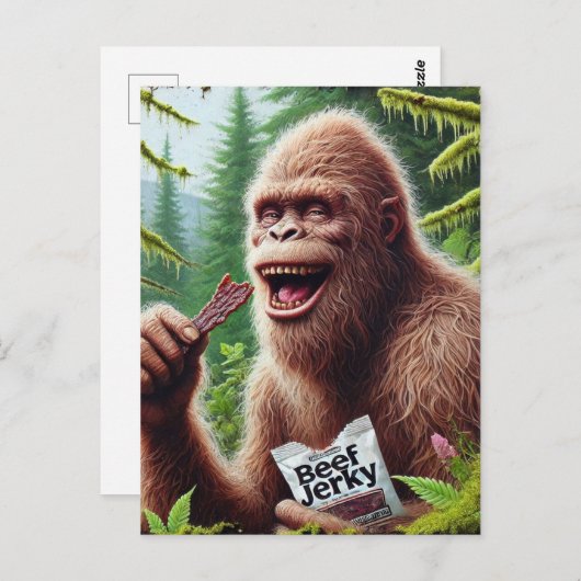Sasquatch in een mossy bos briefkaart (Voorkant / Achterkant)