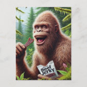 Sasquatch in een mossy bos briefkaart (Voorkant)