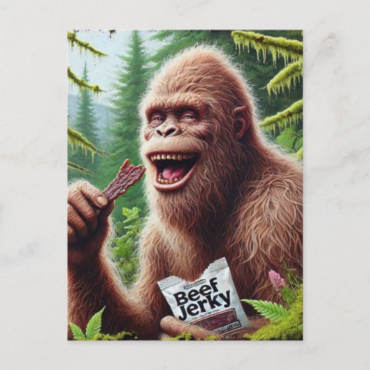 Sasquatch in een mossy bos briefkaart (Voorkant)