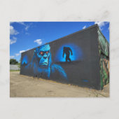 Sasquatch in het blauw briefkaart (Voorkant)