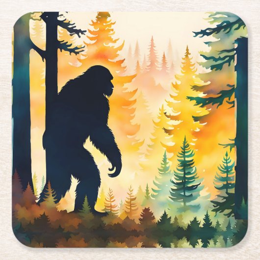 Sasquatch in het bos Papieren onderzetter (Voorkant)