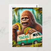Sasquatch in mossy bos met taco's briefkaart (Voorkant / Achterkant)