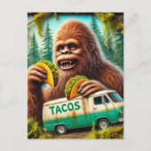 Sasquatch in mossy bos met taco's briefkaart (Voorkant)