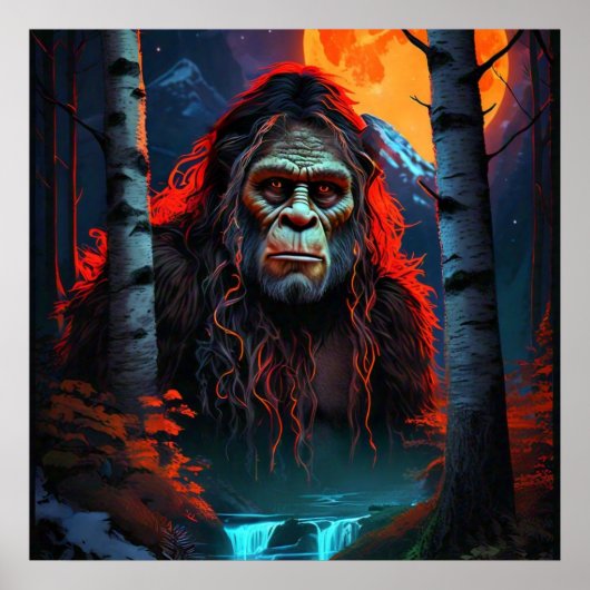 Sasquatch Jacht bij Maneschijn Poster (Voorkant)