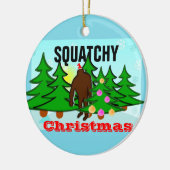 Sasquatch kerst met kerstmis keramisch ornament (Links)