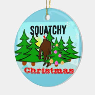 Sasquatch kerst met kerstmis keramisch ornament